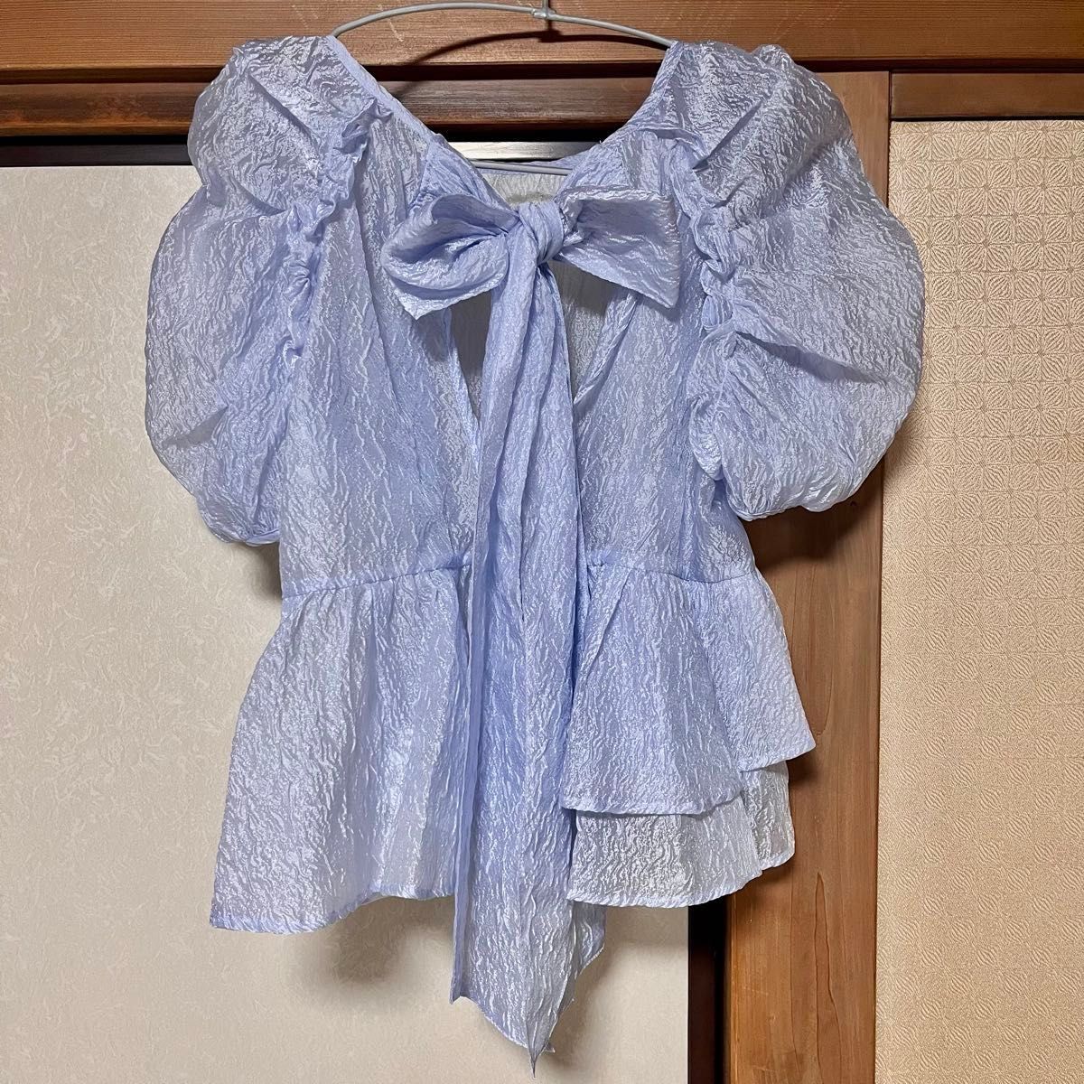 SNIDEL】ペプラムチュニックブラウス(ライトブルー) スナイデル SNIDEL】ペプラムチュニックブラウス(ライトブルー) スナイデル