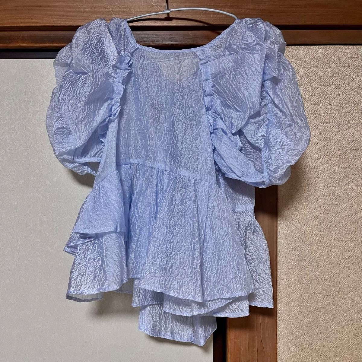 SNIDEL】ペプラムチュニックブラウス(ライトブルー) スナイデル SNIDEL】ペプラムチュニックブラウス(ライトブルー) スナイデル