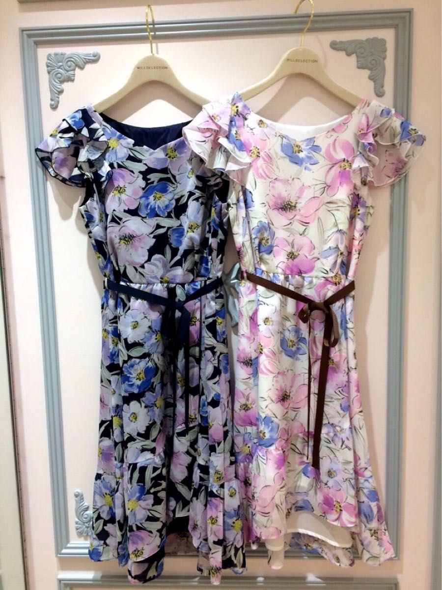 花柄ワンピース フラワー M ハートカット ウィルセレクション 花柄ワンピース フラワー M ハートカット ウィルセレクション