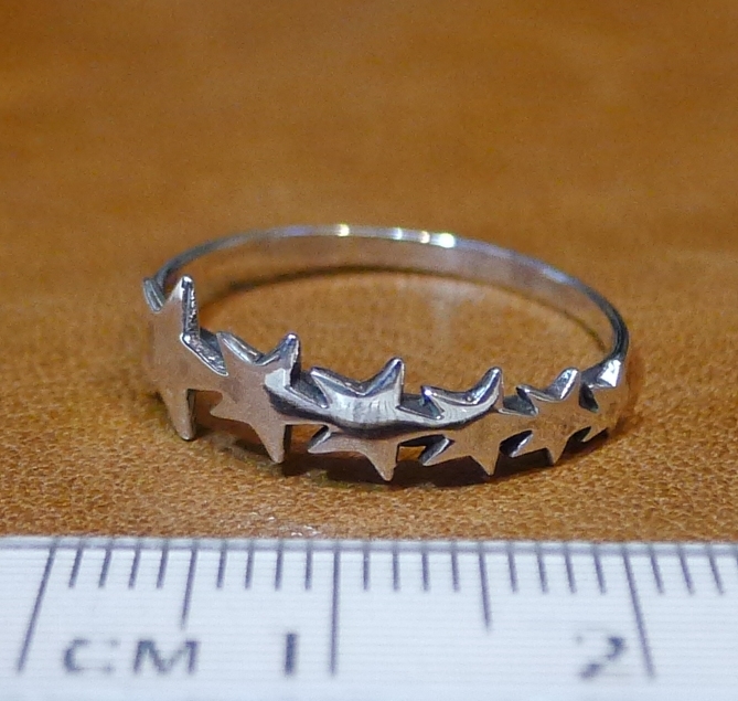 SR1657 кольцо серебряный 925. кольцо 18 номер симпатичный звезда Star 6 полосный бесплатная доставка 