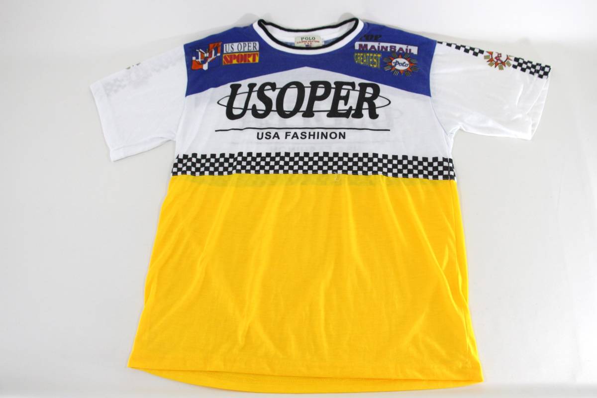 【希少品】90's POLO U.S.OPEN POLO TEAM Tシャツ L 半袖 USA ポロ USOPER sport ラルフローレン ビンテージ_画像1