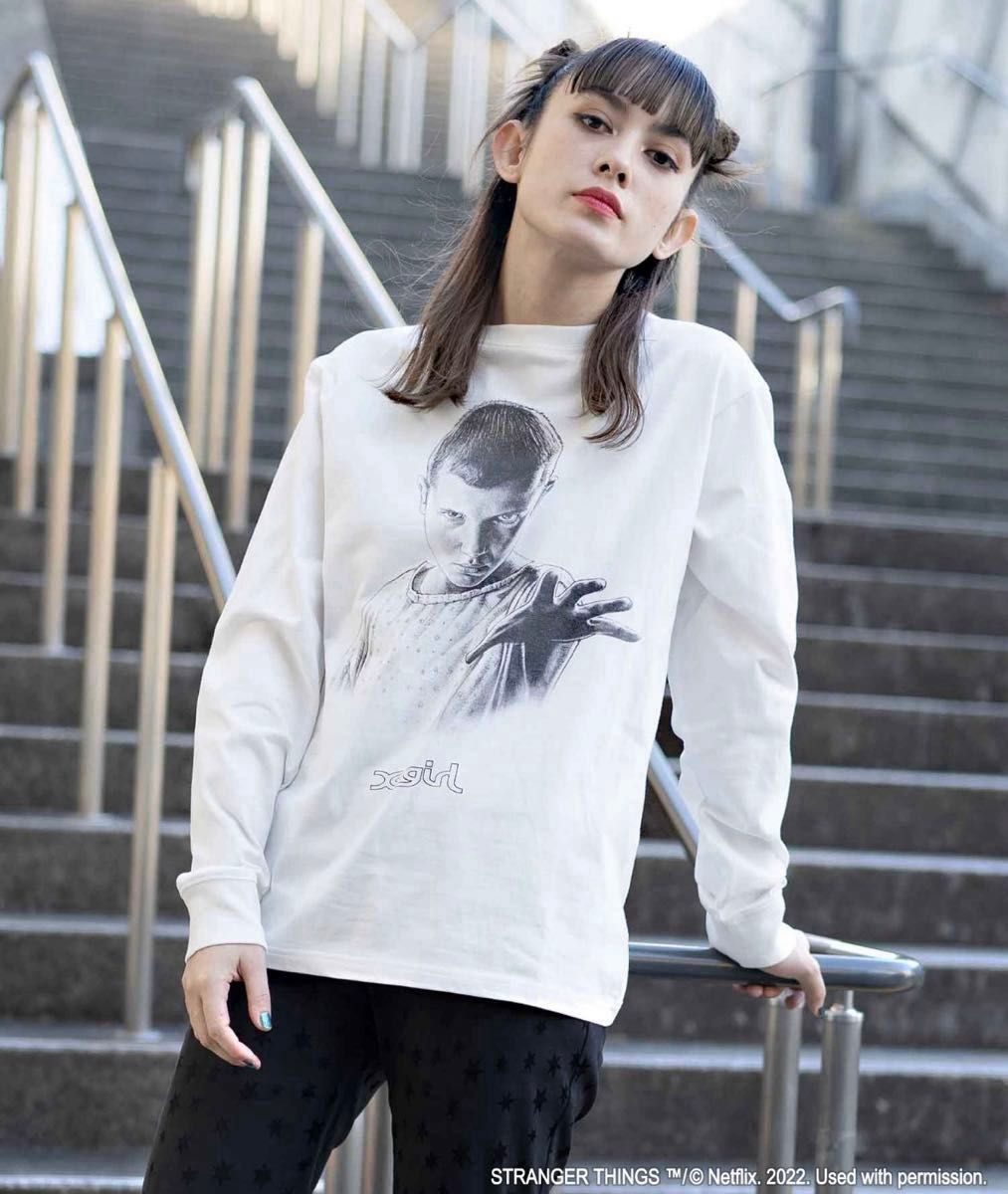 716 レア 美品 X-GIRL コラボ ストレンジャーシングス Lサイズ T 716 レア 美品 X-GIRL コラボ ストレンジャーシングス Lサイズ T