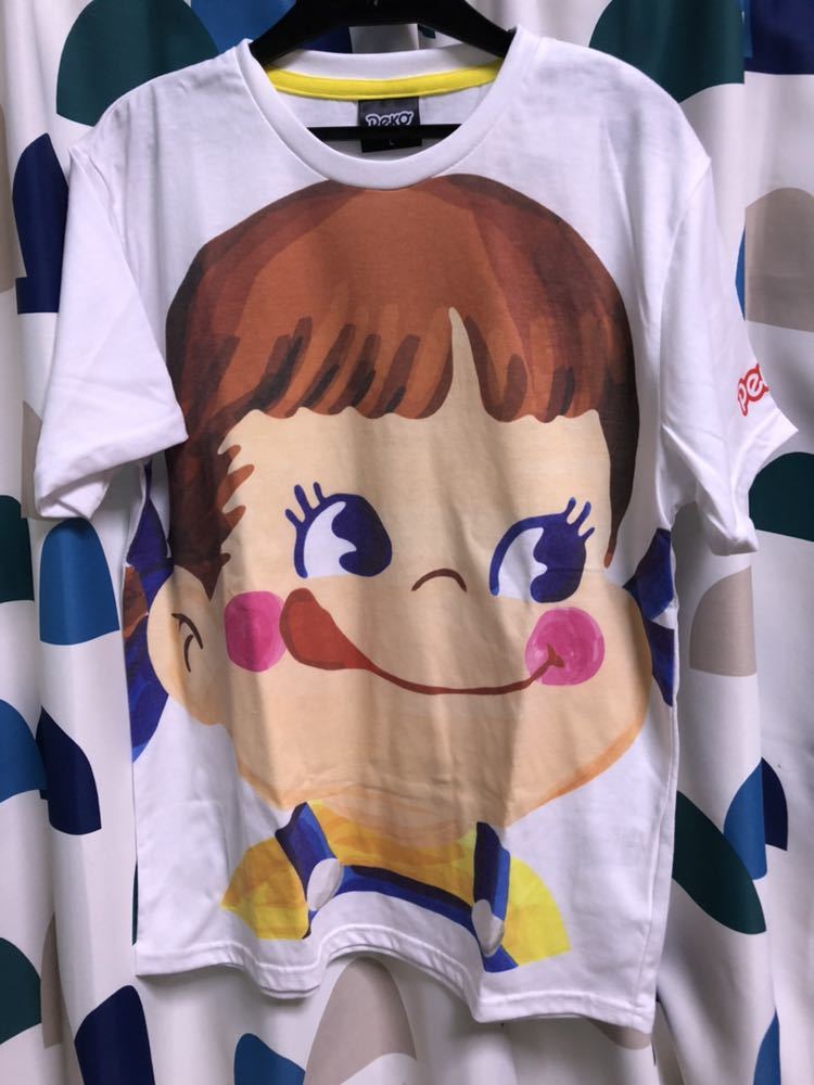 1点のみ! 早い者勝ち! 男女兼用 新品 正規品 不二家 ペコちゃん Tシャツ m 白 ミルキー fujiya peko milky /検索 シュプ_画像1