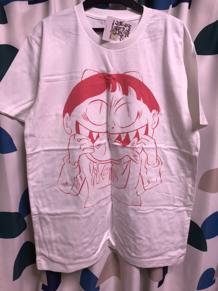 1点のみ!早い者勝ち! 新品 ゲゲゲの鬼太郎 グラニフ コラボ Tシャツ ねこ娘 L 水木しげる 妖怪 漫画コミック アニメ ホワイト 男女兼用_画像1