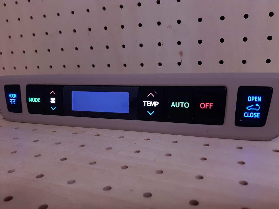 ★☆20系 アルファード / ヴェルファイア リア用 サンルーフ付き エアコン スイッチ パネル LED打ち変え済み完成品☆★
