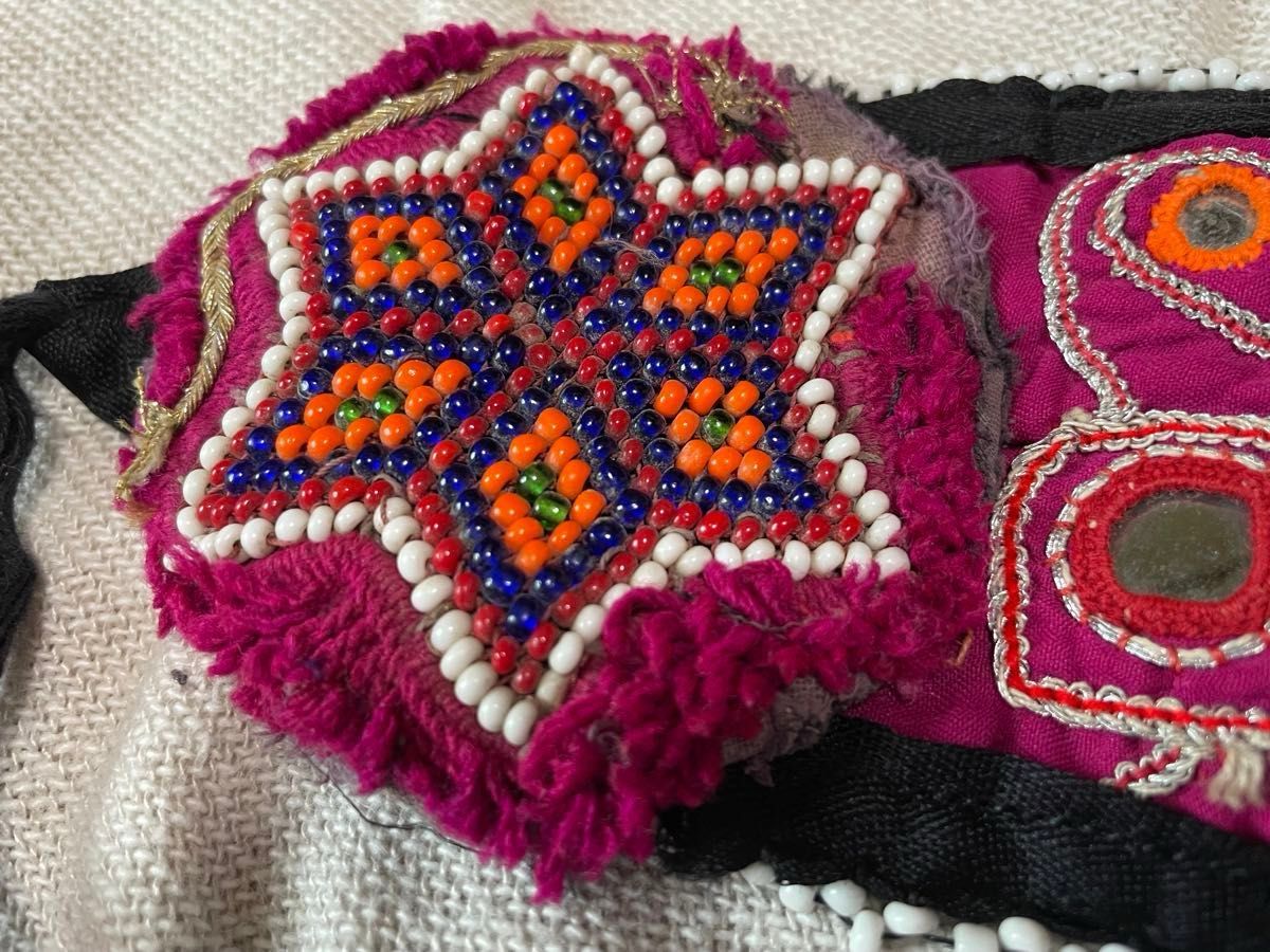 民族ベルト ミラーワーク 刺繍 ビーズ エスニック アジアン 古布 民族ベルト ミラーワーク 刺繍 ビーズ エスニック アジアン 古布