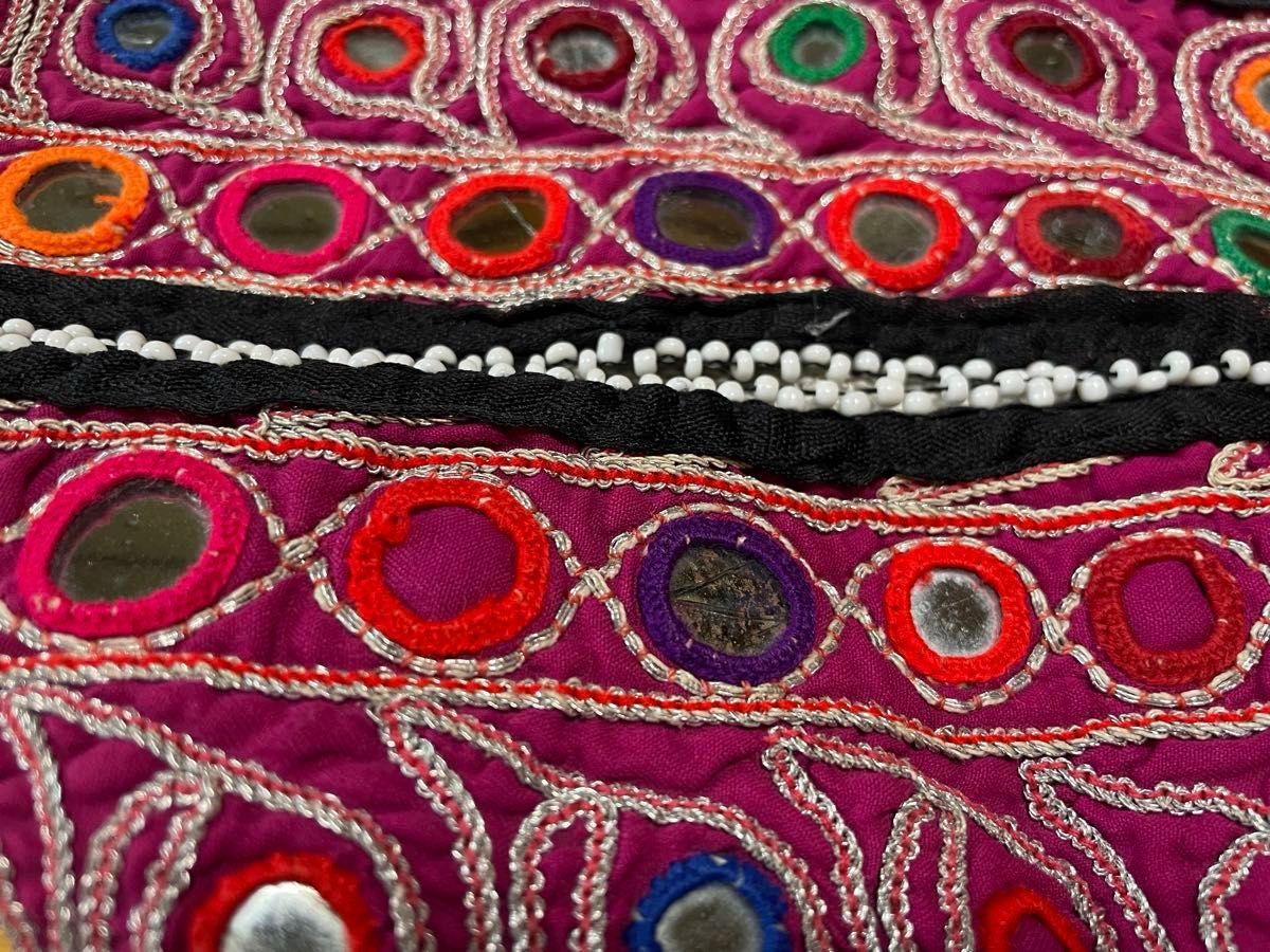 民族ベルト ミラーワーク 刺繍 ビーズ エスニック アジアン 古布 民族ベルト ミラーワーク 刺繍 ビーズ エスニック アジアン 古布
