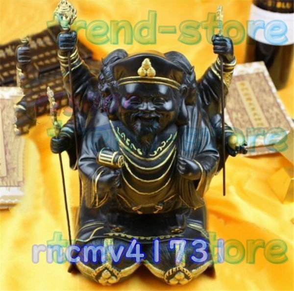 三面大黒天立像 (銅製_仏像) 財神 置物 銅器 密教法具 寺院用 三面大黒天立像 (銅製_仏像) 財神 置物 銅器 密教法具 寺院用