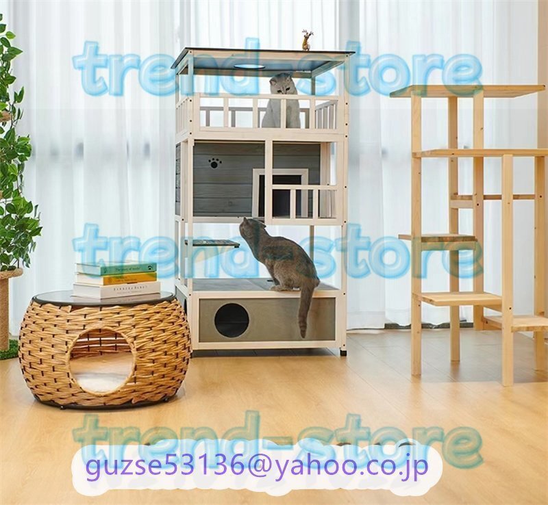 注目新作☆猫の別荘 猫ベッド キャットハウス 実木 多機能 簡約 注目新作☆猫の別荘 猫ベッド キャットハウス 実木 多機能 簡約