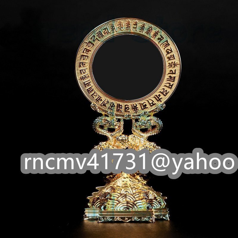 極上品 準提寶鏡 准胝観音 仏具 仏教 工芸品 真鍮製 金メッキ 極上品 準提寶鏡 准胝観音 仏具 仏教 工芸品 真鍮製 金メッキ