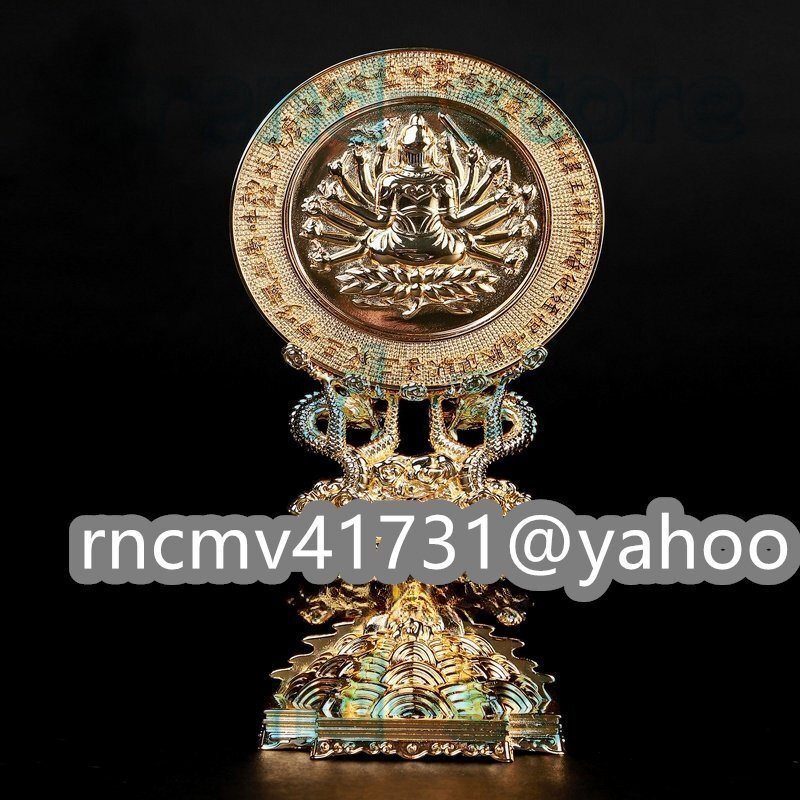 極上品 準提寶鏡 准胝観音 仏具 仏教 工芸品 真鍮製 金メッキ 極上品 準提寶鏡 准胝観音 仏具 仏教 工芸品 真鍮製 金メッキ