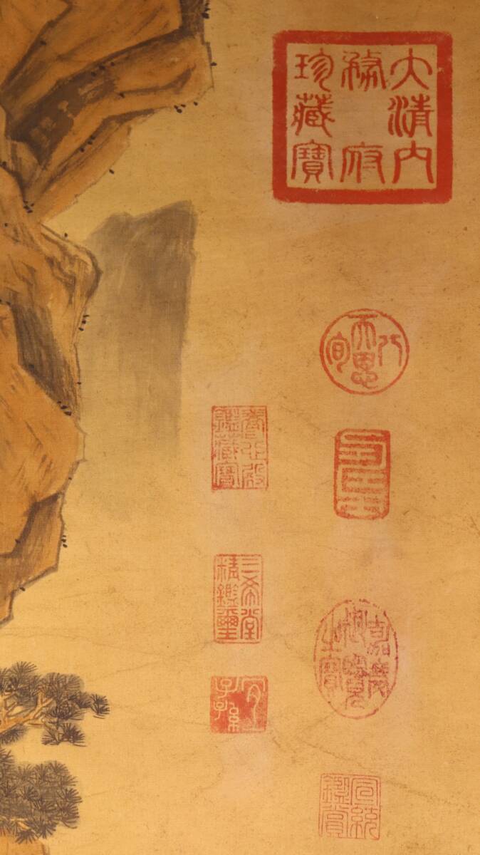中国書画 掛け軸 唐寅 書「崖飛瀑図」絹本 立軸 書道巻物 真筆 中国書画 掛け軸 唐寅 書「崖飛瀑図」絹本 立軸 書道巻物 真筆