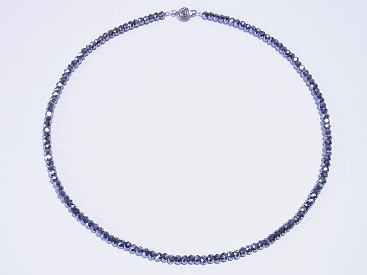 高純度テラヘルツ/ボタンカット/4mm　ネックレス