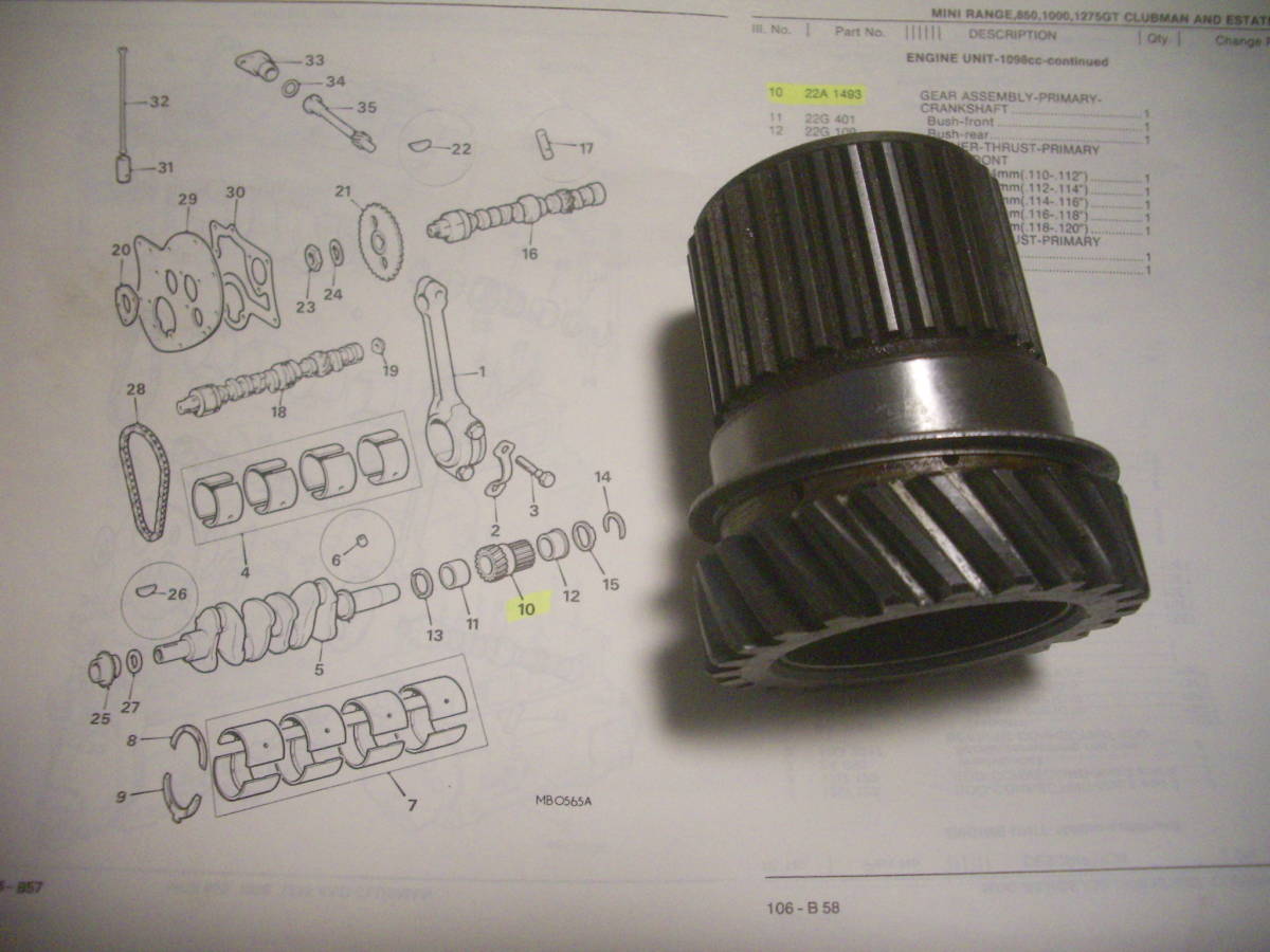  Rover Mini * new goods primary gear 24 tooth original part 22A1493 BMC*BLMC Mini / Morris / Austin / minivan / Britain car / antique 