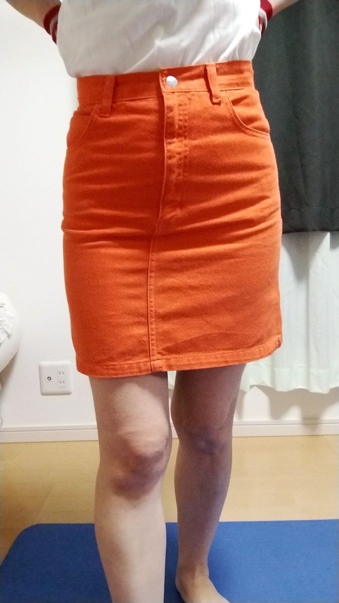 デニムスカート　オレンジ