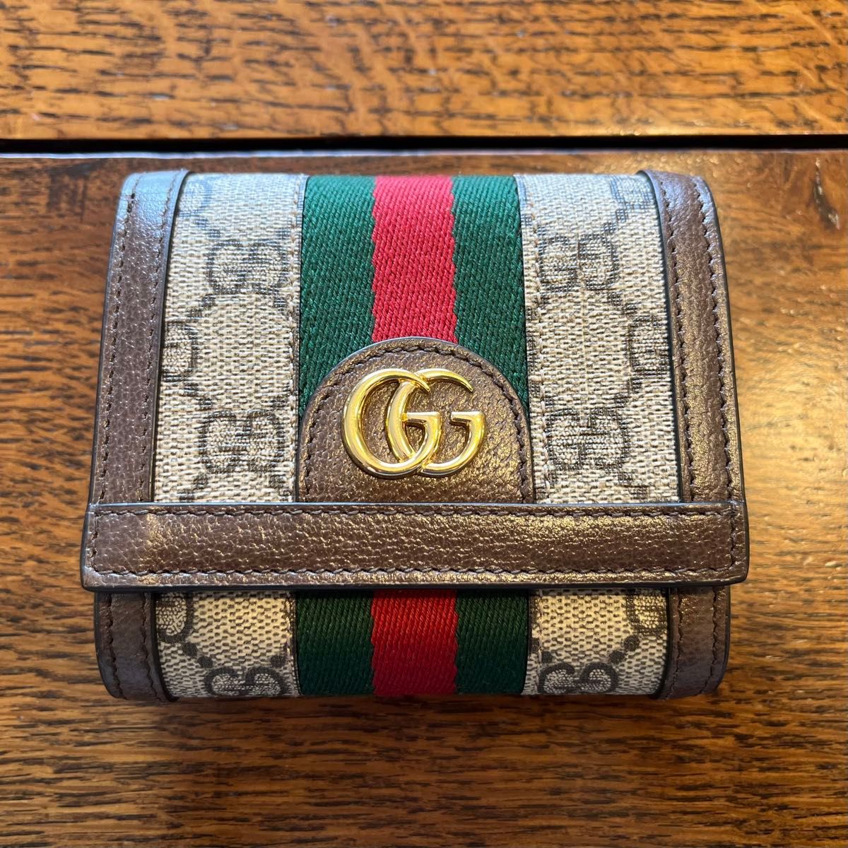 正規品 美品/GUCCI オフィディア GGスプリーム 二つ折り財布 正規品 美品/GUCCI オフィディア GGスプリーム 二つ折り財布