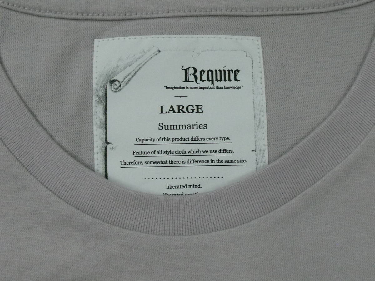 ★　 Require　リクワイアー　ノースリーブTシャツ　 新品　L　ラベンダー　953－55511