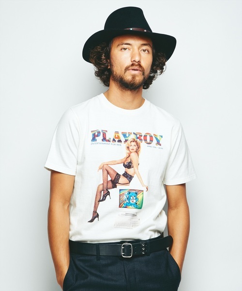 即決 新品 ヒステリックグラマー HYSTERIC GLAMOUR × PLAYBOY ガールプリント Tシャツ Mサイズの画像1