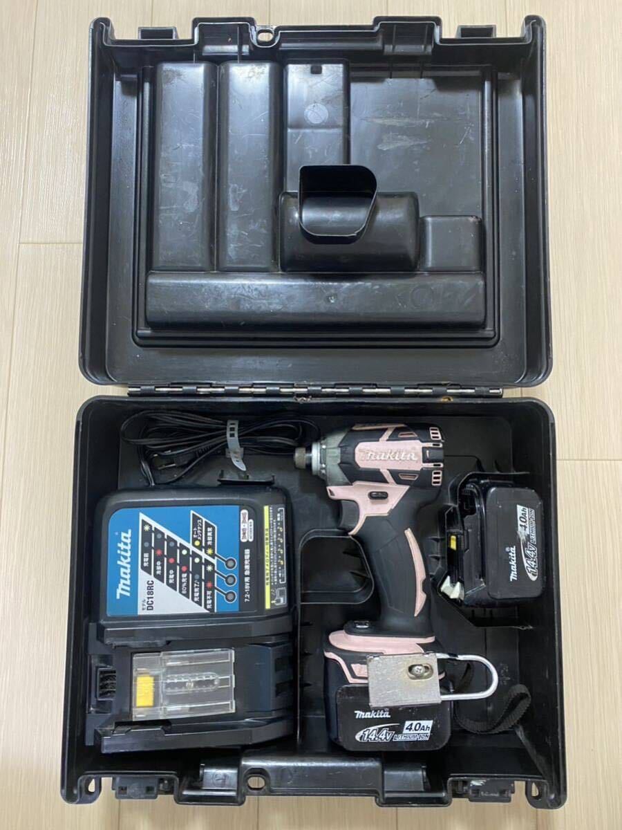 【送料無料 作動確認済】マキタ TD137D充電式インパクトドライバ バッテリーBL1440 2個 充電器 DC18RC セット TD137DRMX makita