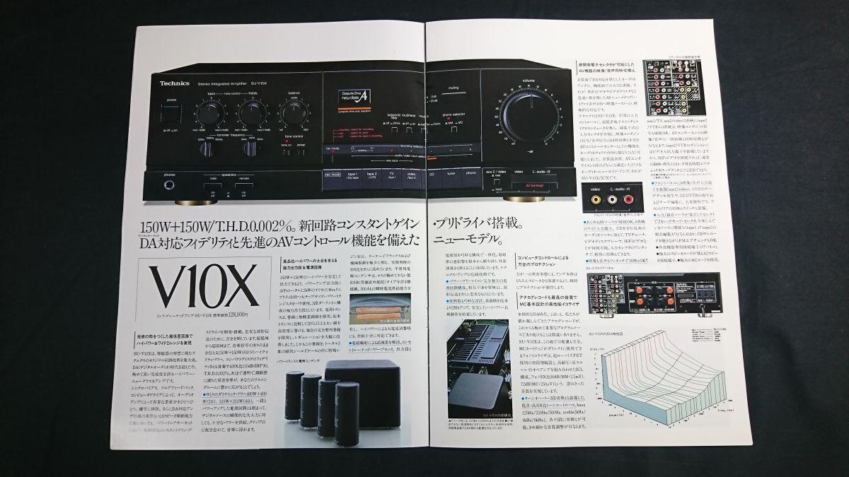 Technics(テクニクス)インテグレーテッドアンプ SU-V10X SU-V7X/クォーツシンセサイザー FM/AMチューナ ST-G6T ST-G4 カタログ 昭和59年10
