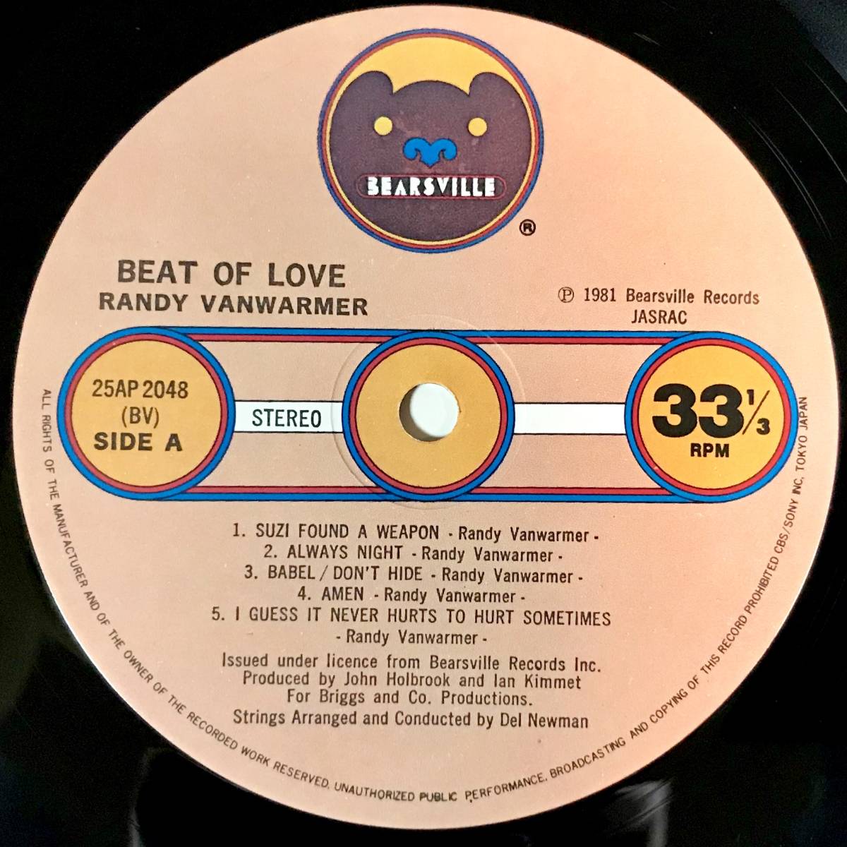 【ROCK】【POP】RANDY VANWARMER//BEAT OF LOVE//25AP2048//VINYL LP/JAPAN_画像7