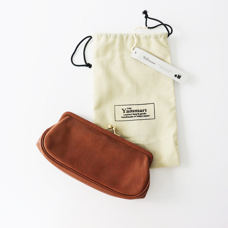 ヤマート Yammart plain gama long wallet レザーがま口長財布/ブラウン ウォレット 革【2400013923941】