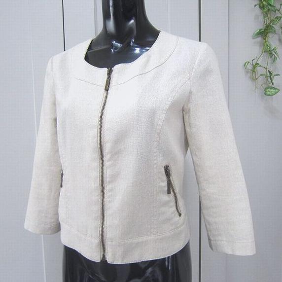  Cecil McBee jacket no color Zip up flax * cotton . sleeve roll up cleaning settled 