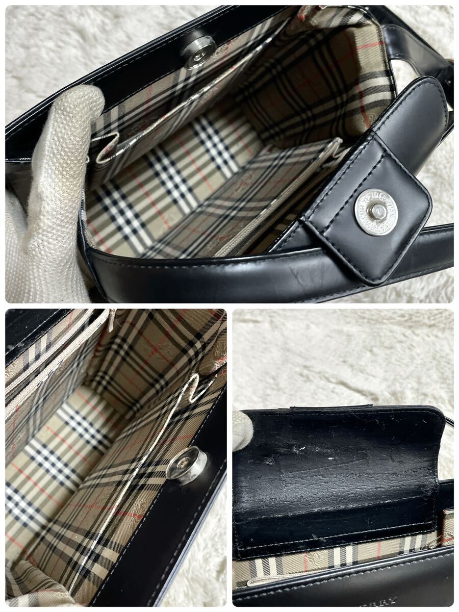 BURBERRY オールレザー ノバチェック スクエア ショルダーバッグ BURBERRY オールレザー ノバチェック スクエア ショルダーバッグ