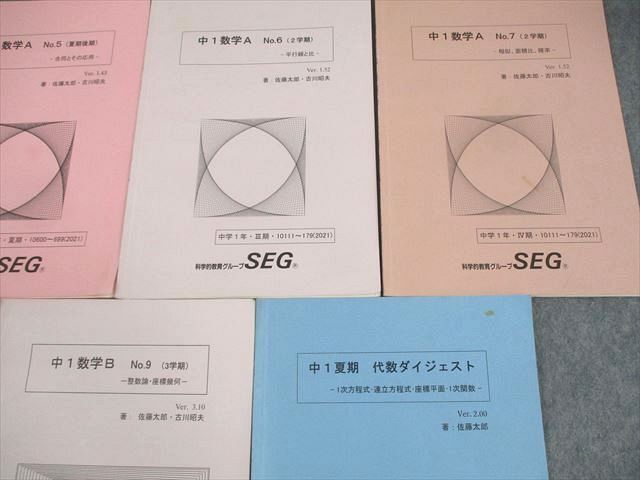 WP11-101 SEG 中1数学A No.4~9/代数ダイジェスト テキスト 2021 WP11-101 SEG 中1数学A No.4~9/代数ダイジェスト テキスト 2021