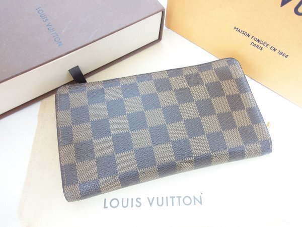  super-beauty goods * Vuitton Damier [porutomone Zip ] long wallet * dressing up *V10