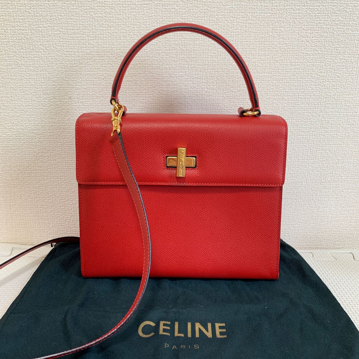 希少】CELINE オールドセリーヌ ハンドバック ターンロック 保存 希少】CELINE オールドセリーヌ ハンドバック ターンロック 保存