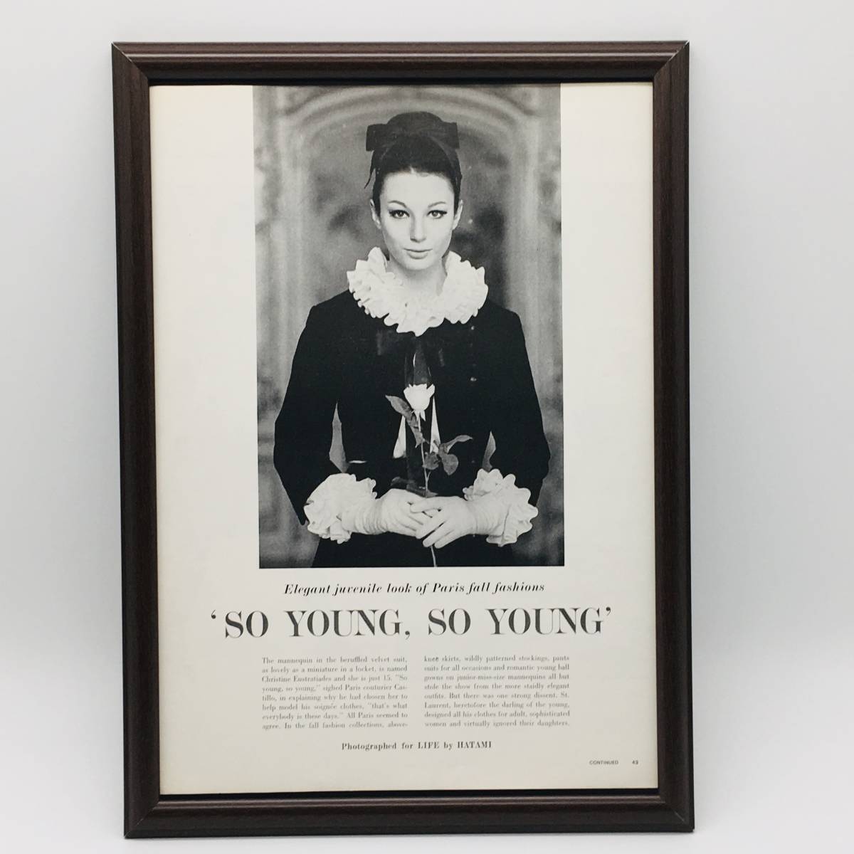 SO YOUNG あたたか 』ビンテージ 広告 60年代 フレーム 付 SO YOUNG あたたか 』ビンテージ 広告 60年代 フレーム 付