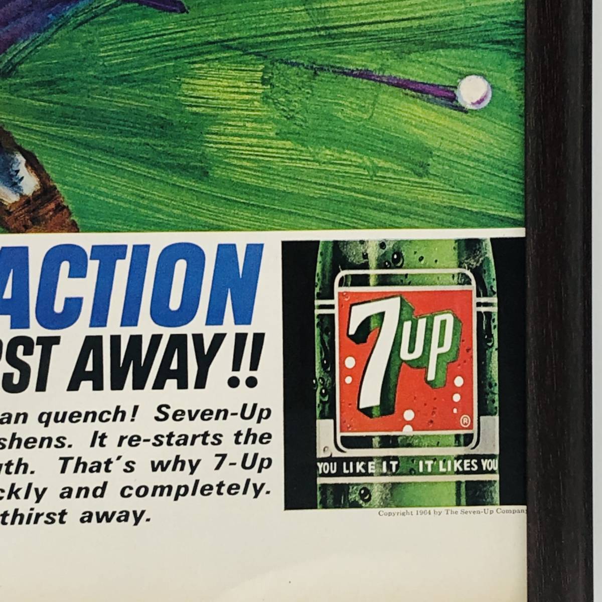 セブンアップ 7UP 』ビンテージ 広告 60年代 フレーム 付 セブンアップ 7UP 』ビンテージ 広告 60年代 フレーム 付