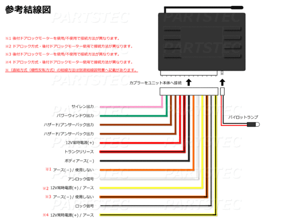 汎用 12V キーレスエントリーキット アンサーバック ダミーセキュリティ 集中ドアロック 日本語結線図付 社外キーレス 後付け/ 153-3 NG*