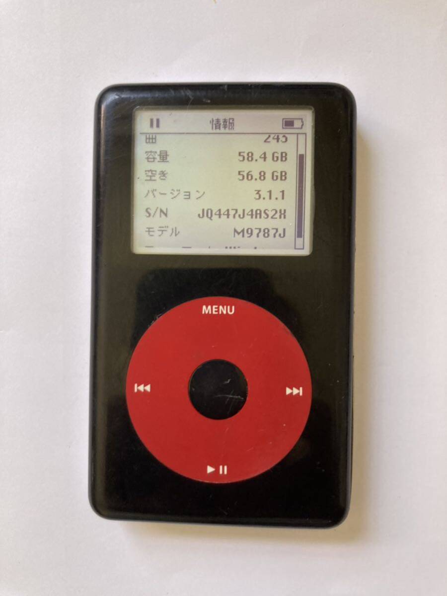 Apple iPod classic 第5世代 30GBから256GB 黒赤カラー カスタム Apple iPod classic 第5世代 30GBから256GB 黒赤カラー カスタム