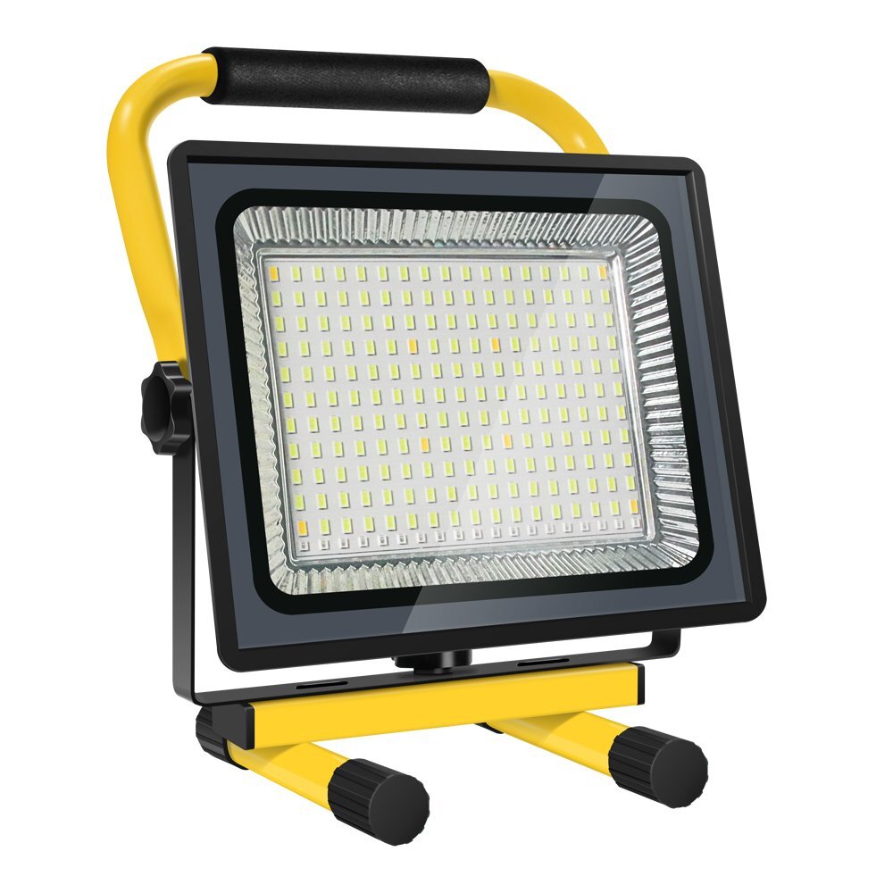 即納!200W LED投光器 2台 充電式 IP65防水 6000K 昼色光 作業灯 USB 大容量電池 12000mAh 三つ点灯モード 便携 高輝度 送料無料 TKK-206