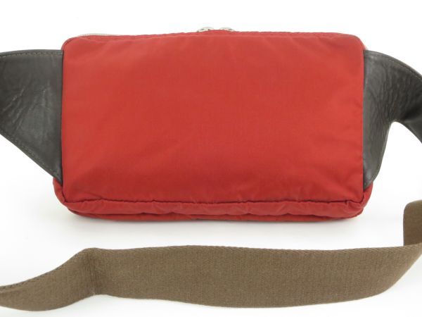 Orobianco Orobianco кожа × нейлон сумка "body" сумка-пояс модный красный × Brown 