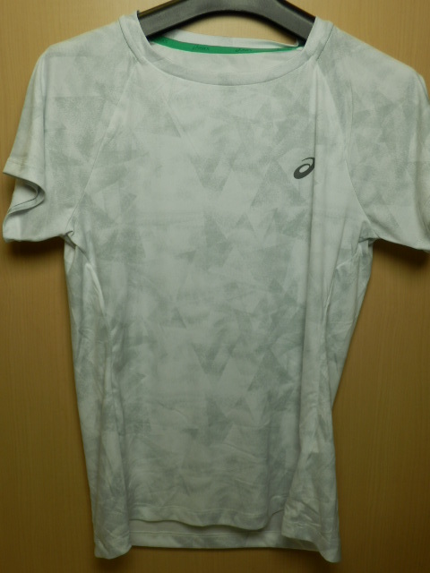 asicsアシックス　ランニングシャツ W'S fuzeX AOP SS TOP 142563 　ホイップホワイト/Lサイズ_画像1