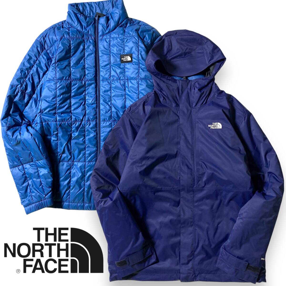 【L】新品 ノースフェイス マウンテンパーカー THE NORTH FACE DRYVENT 撥水透湿 インナーダウンジャケット 3シーズン アウトドア ◆R809