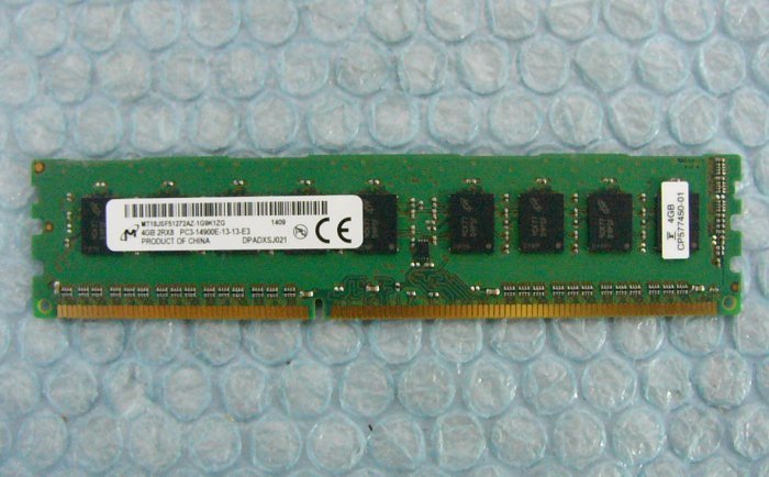 ti8 240pin DDR3 1866 PC3-14900E 4GB ECC Micron 在庫4_画像1
