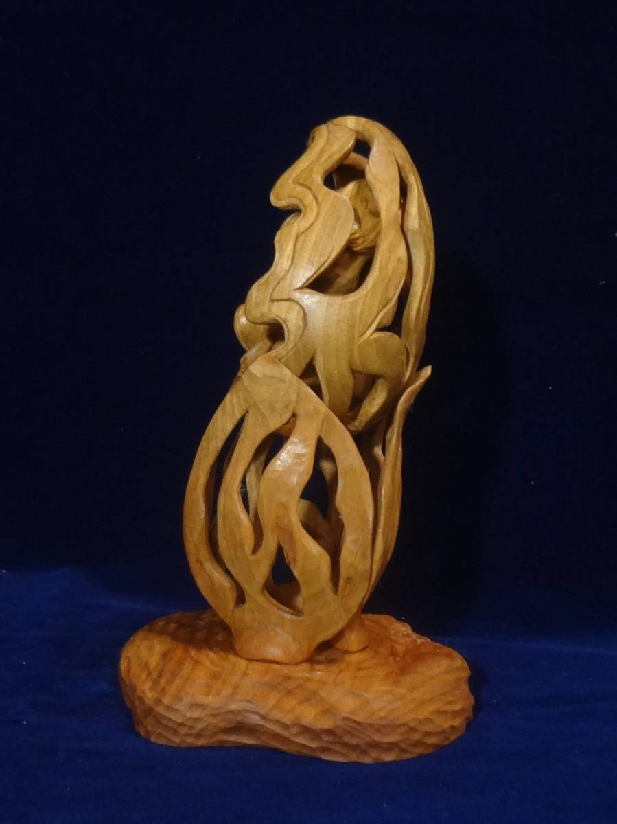  exhibitior work original tree sculpture art [ dream . young lady ]toruso.. art art woman hand made pine hand carving sculpture 