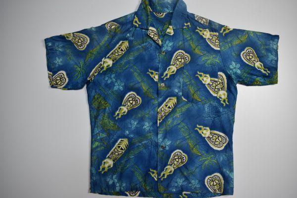 ヤフオク Us古着 民族お面 イラストプリント アロハシャ ヤフオク Us古着 民族お面 イラストプリント アロハシャ