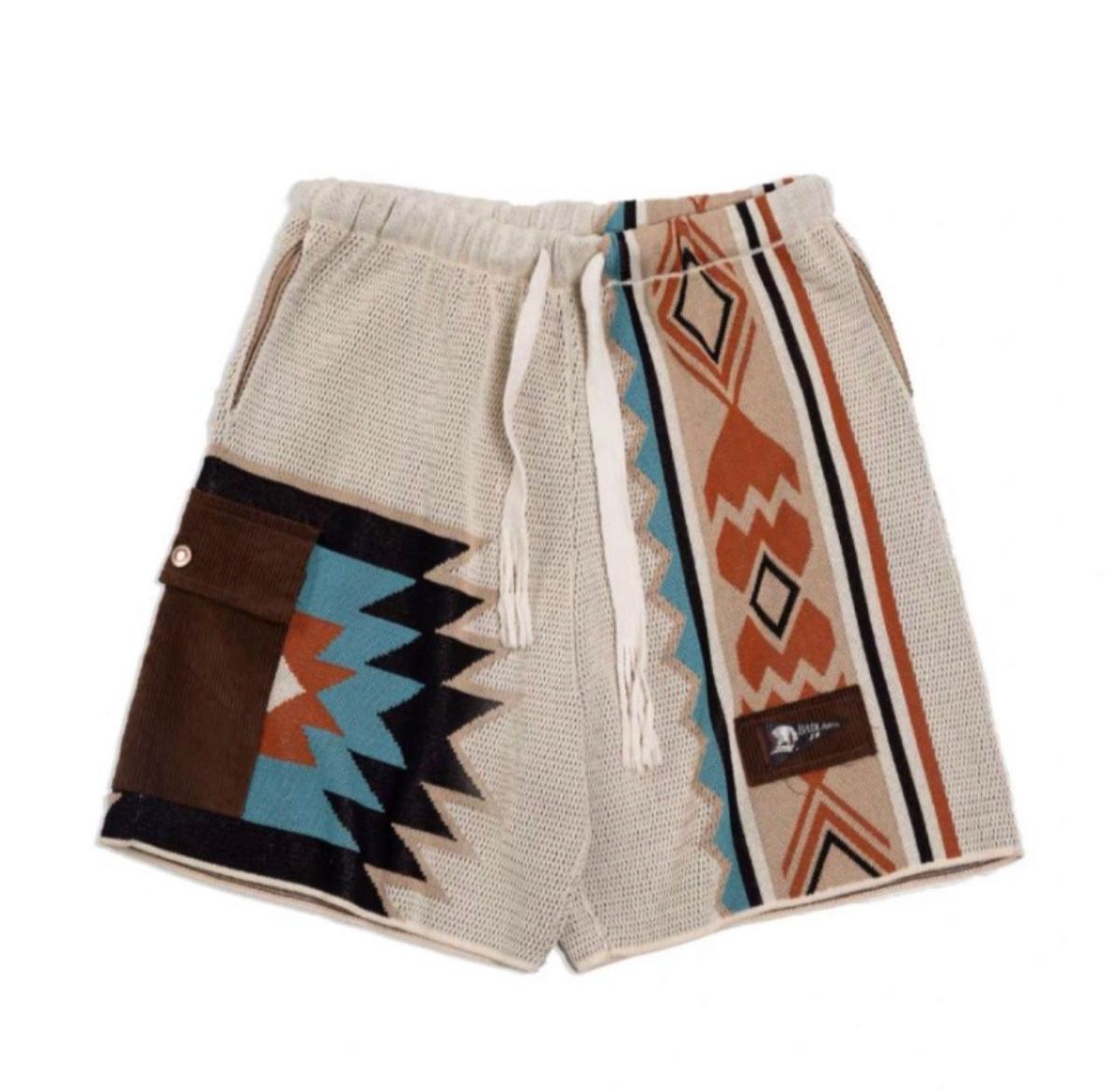 メンズパンツ NAVAJO柄インターシャ編み ショートパンツ ハーフ メンズパンツ NAVAJO柄インターシャ編み ショートパンツ ハーフ