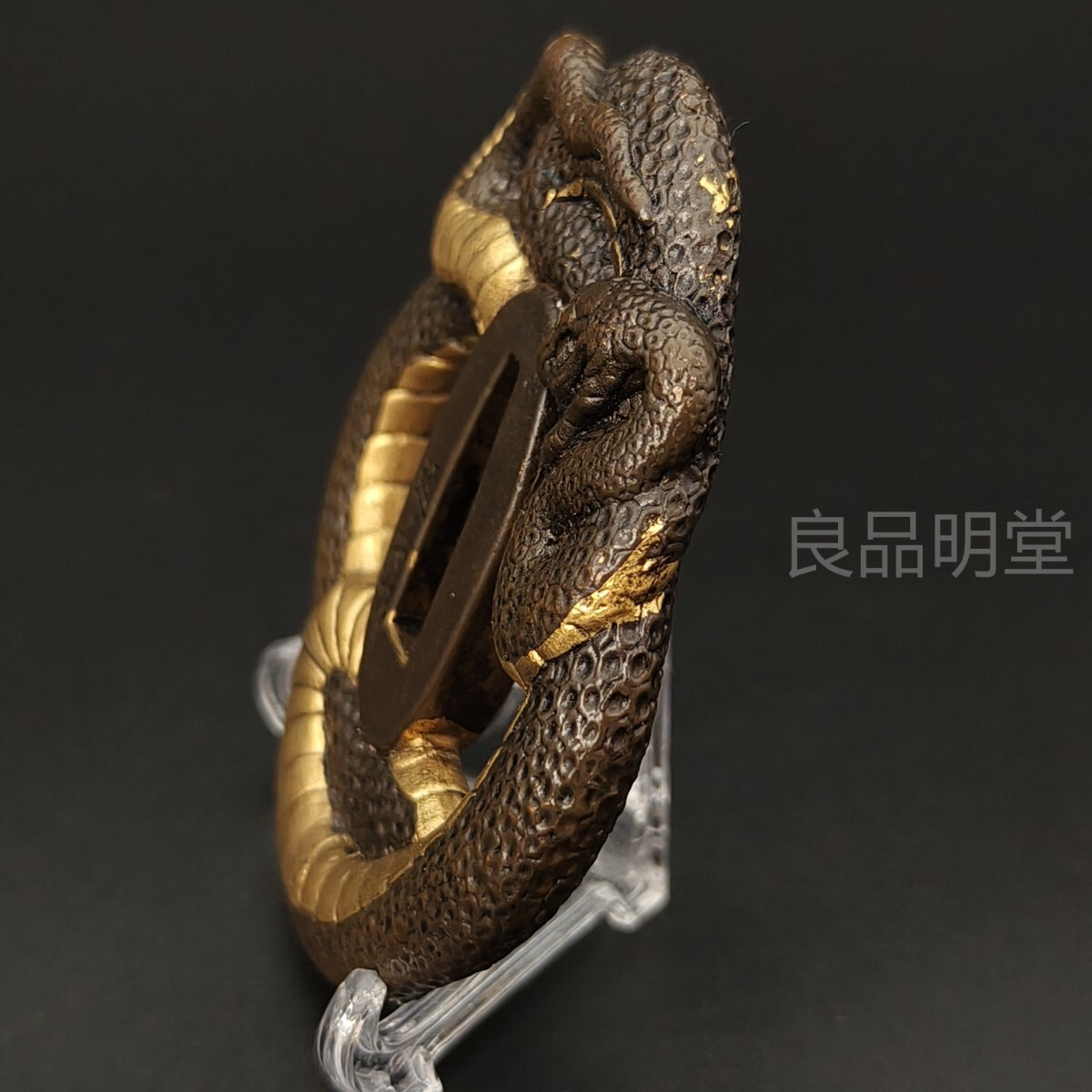 XG82 日本刀装具 大蛇の図 刀鍔 銅地 細工 絵金銀 鍔 刀の鍔 XG82 日本刀装具 大蛇の図 刀鍔 銅地 細工 絵金銀 鍔 刀の鍔