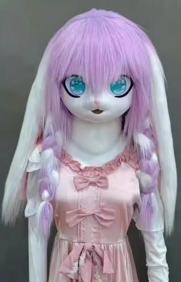 着ぐるみヘッド ファースーツ ウサギ 白 垂れ耳 全頭ヘッド 着ぐるみヘッド ファースーツ ウサギ 白 垂れ耳 全頭ヘッド