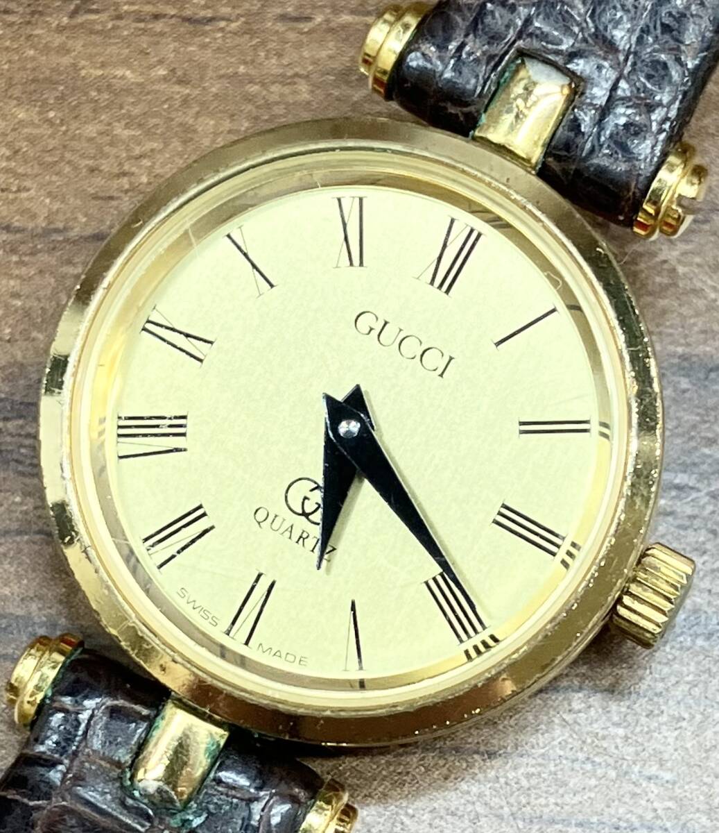  Junk [ Junk ]GUCCI Gucci round analogue Sherry line wristwatch 