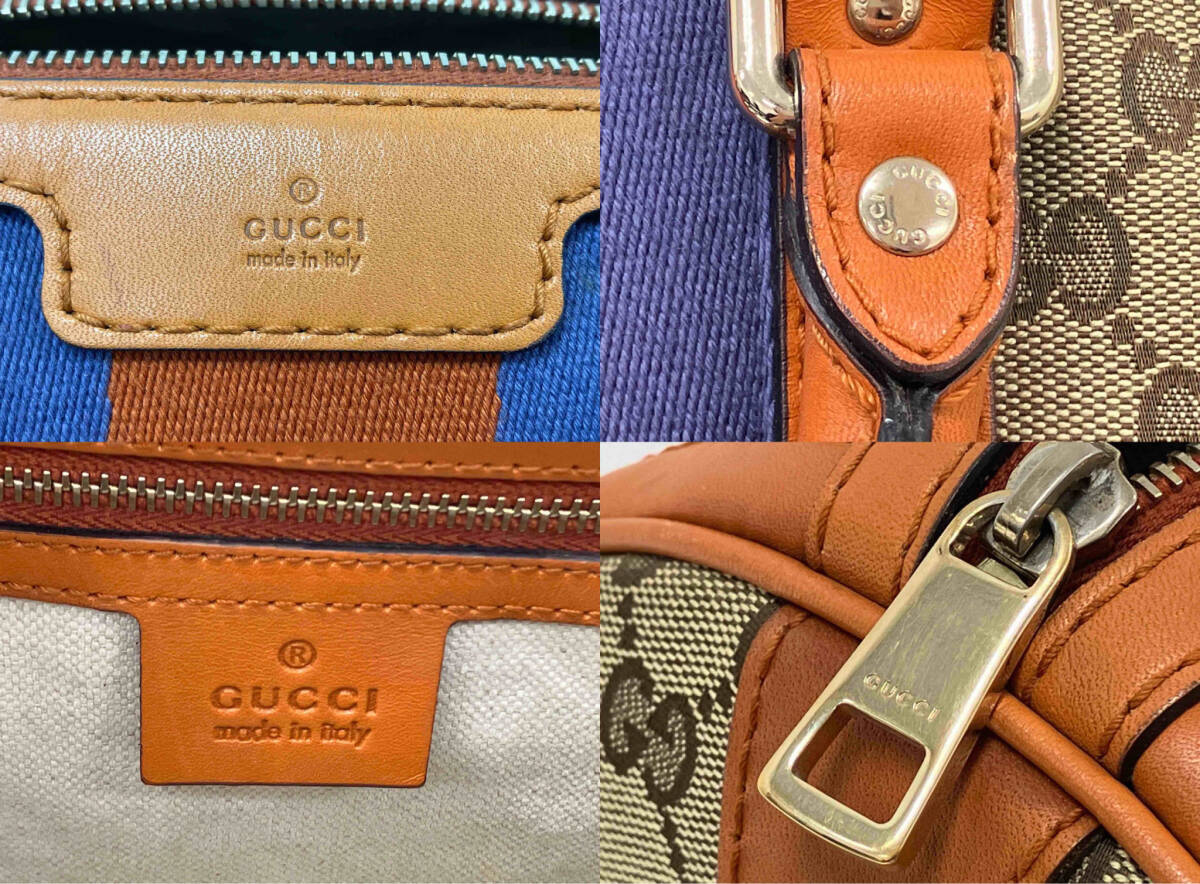 GUCCI グッチ GGキャンバス 247205 2WAYボストンショルダー オレンジ系 ハンドバッグ 店舗受取可