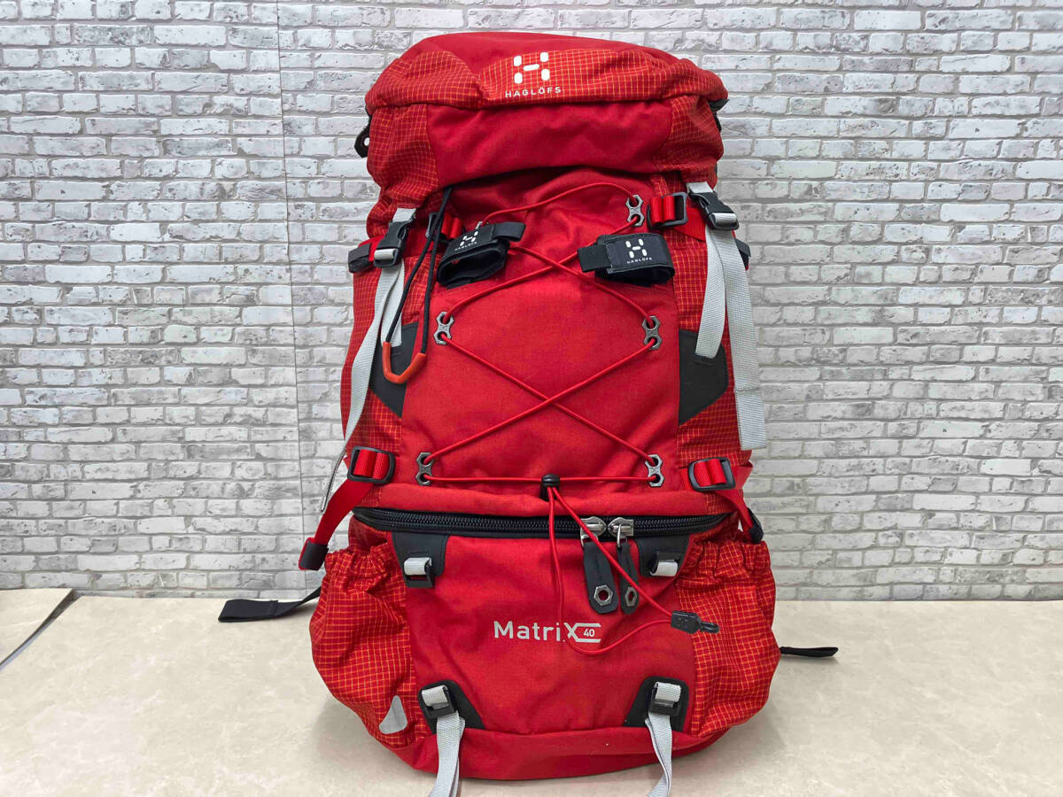 HAGLOFS ホグロフス リュックサック バックパック MatriX40 マトリックス 40Lレッド アウトドア 登山 色違いのレインカバー付 大容量