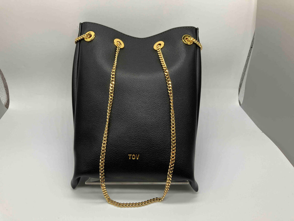 美品 SLOBE IENA TOV スローブ イエナ トーヴ チェーンミニショルダーバッグ ブラック 2way レザー