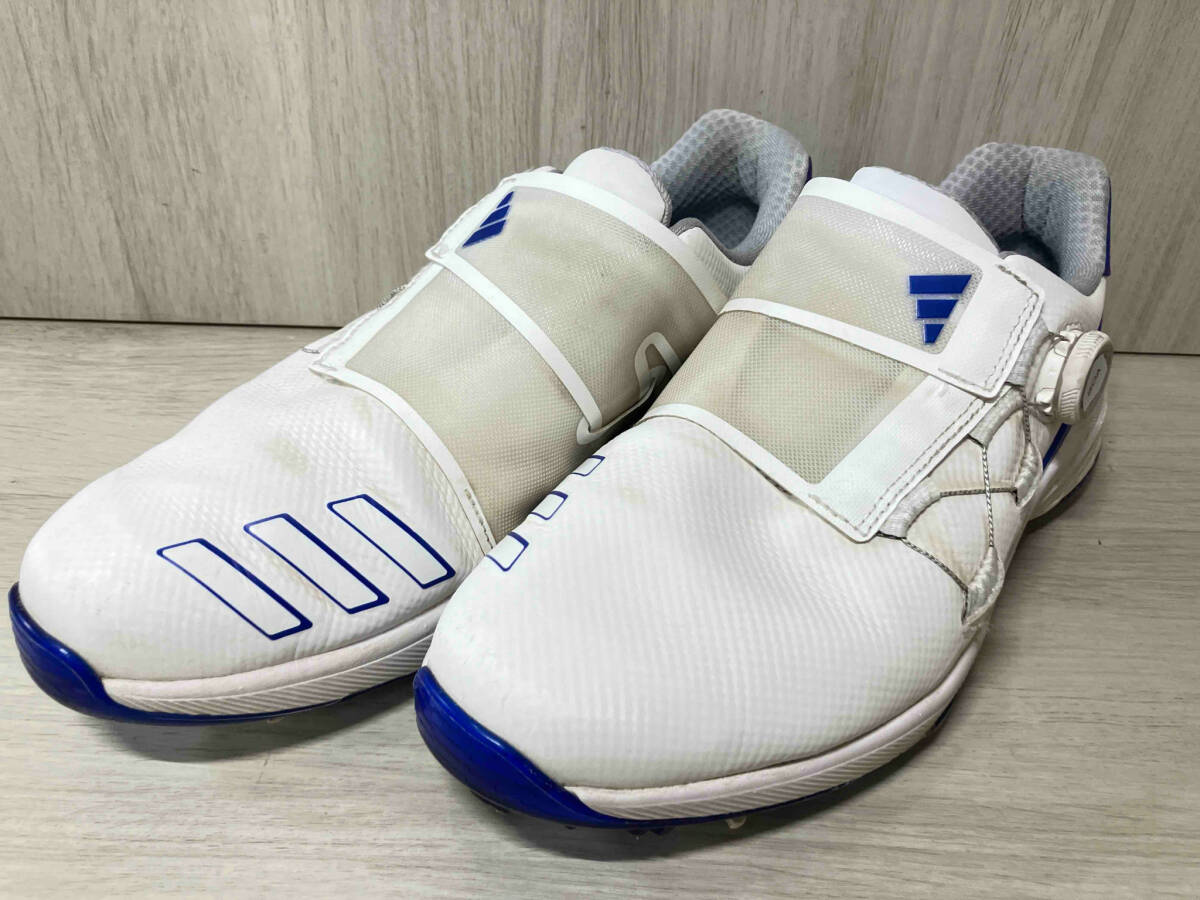 adidas アディダス EVN 791001 約27.5cm バウンスボア BOA ゴルフシューズ ホワイト×ブルー